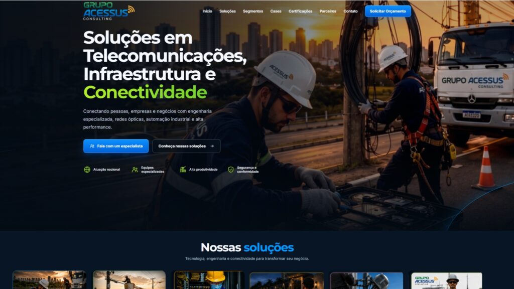 Site Grupo Acessus desenvolvido pela Apollo11